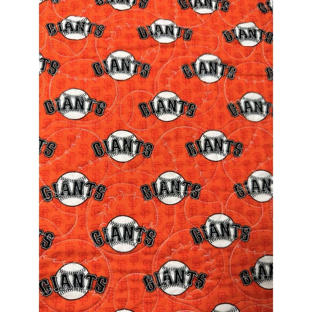 SF Giants Reversible Handmade Quilt Blanket 30x30 MLB Baseball Stitch Patchwork